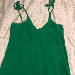 Green tie straps tank